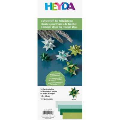 Heyda Faltstreifen-Set für Fröbelsterne 1,5 x 45 cm grün Heyda Faltstreifen-Set für Fröbelsterne 1,5 x 45 cm grün
