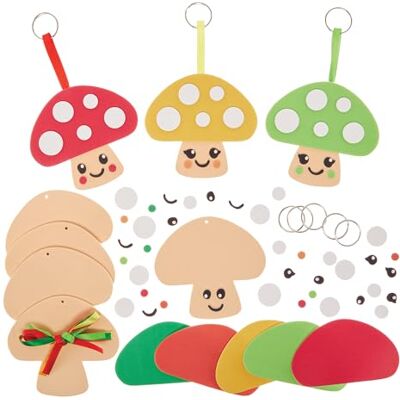 Baker Ross FN308 Fliegenpilz Schlüsselanhänger und Taschenanhänger Kits 5er Pack, Herbstbasteleien für Kinder Baker Ross FN308 Fliegenpilz Schlüsselanhänger und Taschenanhänger Kits 5er Pack, Herbstbasteleien für Kinder