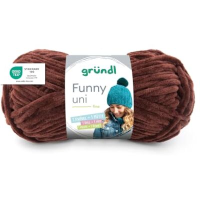 Gründl Wolle Funny uni Chenille Wolle 1 Knäuel 100 g, Braun dicke weiche Chenille Wolle zum Häkeln Kuschelig und hautfreundlich 100 % Polyester 100 g / 120 m Nadelstärke 5 6 Gründl Wolle Funny uni Chenille Wolle 1 Knäuel 100 g, Braun dicke weiche Chenille Wolle zum Häkeln Kuschelig und hautfreundlich 100 % Polyester 100 g / 120 m Nadelstärke 5 6