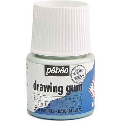 PEBEO Pébéo Drawing Gum Gummi Flüssigkeit zum Malen Abziehbar Gummi für das Maskieren für Tinte, Aquarellfarben, Gouache 45 ml Flakon, 033000, Blau PEBEO Pébéo Drawing Gum Gummi Flüssigkeit zum Malen Abziehbar Gummi für das Maskieren für Tinte, Aquarellfarben, Gouache 45 ml Flakon, 033000, Blau