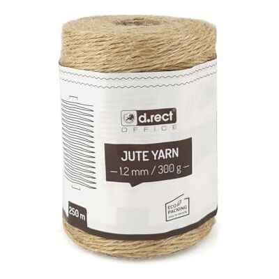 D.RECT 250m Jute-Schnur Natur Braun Jute-Kordel Packschnur Geschenk-Band Bastelschnur Dekokordel 1,2mm Dicke Für: Verpackung, DIY Kunst-Handwerk, Floristik, Dekoration D.RECT 250m Jute-Schnur Natur Braun Jute-Kordel Packschnur Geschenk-Band Bastelschnur Dekokordel 1,2mm Dicke Für: Verpackung, DIY Kunst-Handwerk, Floristik, Dekoration