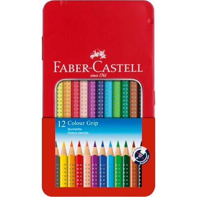 Faber-Castell Buntstifte Set Colour Grip 12-teilig im Metalletui Farbstifte für Kinder und Erwachsene mit leuchtenden Farben, weichem Farbabstrich und ergonomischer Dreikantform Faber-Castell Buntstifte Set Colour Grip 12-teilig im Metalletui Farbstifte für Kinder und Erwachsene mit leuchtenden Farben, weichem Farbabstrich und ergonomischer Dreikantform