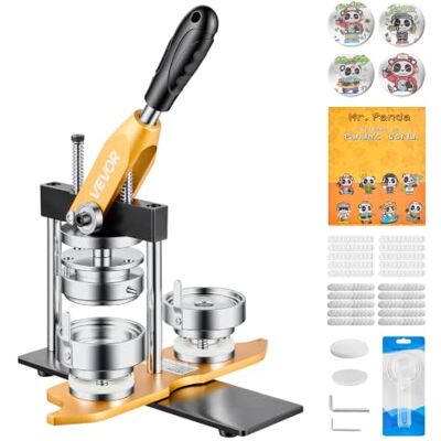 VEVOR Buttonmaschine 58 mm Knopfmachermaschine Badgemaker Buttonpresse mit 100 Buttonrohlingen Kreisschneider + Zauberbuch Ergonomischem Griff für DIY-Anstecker Pins + Schlüsselanhänger VEVOR Buttonmaschine 58 mm Knopfmachermaschine Badgemaker Buttonpresse mit 100 Buttonrohlingen Kreisschneider + Zauberbuch Ergonomischem Griff für DIY-Anstecker Pins + Schlüsselanhänger