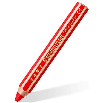 Staedtler Kindermalstift Noris Junior 140, Sechskantform, extra bruchsicher, perfekter erster Kindermalstift, 3in1 Bunt- Wachsmal und Aquarellstift in einem, 6 Stifte in rot, 140-2 Staedtler Kindermalstift Noris Junior 140, Sechskantform, extra bruchsicher, perfekter erster Kindermalstift, 3in1 Bunt- Wachsmal und Aquarellstift in einem, 6 Stifte in rot, 140-2