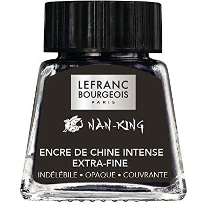 Lefranc Bourgeois 301321 Nan King Kalligrafie und Zeichentusche, pigmentierte Tusche, hohe Farbbrillanz, Leuchtkraft für feinste Zeichnungen, Kalligrafie & Skizzen, 14ml Flasche Schwarz Lefranc Bourgeois 301321 Nan King Kalligrafie und Zeichentusche, pigmentierte Tusche, hohe Farbbrillanz, Leuchtkraft für feinste Zeichnungen, Kalligrafie & Skizzen, 14ml Flasche Schwarz