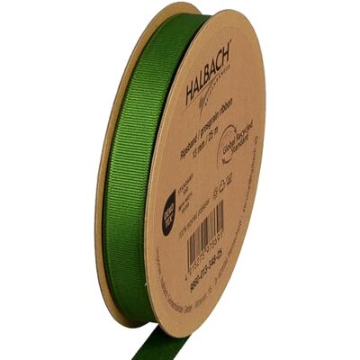 Halbach Seidenbänder Premium Ripsband Breite: 13 mm Länge: 25 m Nachhaltiges Geschenkband aus recyceltem Polyester Ideal als Schleifenband Farbe: moosgrün Halbach Seidenbänder Premium Ripsband Breite: 13 mm Länge: 25 m Nachhaltiges Geschenkband aus recyceltem Polyester Ideal als Schleifenband Farbe: moosgrün