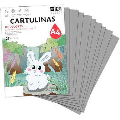 Sidi Global Market Karton A4 Grau 185 g Kartonpapier für Bastelarbeiten, Scrapbooking, Inkjet- und Laserdrucker, Schule und Unterricht – SIDI (grau, 25h) Sidi Global Market Karton A4 Grau 185 g Kartonpapier für Bastelarbeiten, Scrapbooking, Inkjet- und Laserdrucker, Schule und Unterricht – SIDI (grau, 25h)