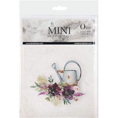 ITD Collection Mini Reispapier Kreatives Set 14,8 x 14,8 cm (6 Blätter), Decoupage Reispapiere für Basteln, Papier zum Dekoration, Mehrfarbig (RSM019), Garden of Dreams ITD Collection Mini Reispapier Kreatives Set 14,8 x 14,8 cm (6 Blätter), Decoupage Reispapiere für Basteln, Papier zum Dekoration, Mehrfarbig (RSM019), Garden of Dreams