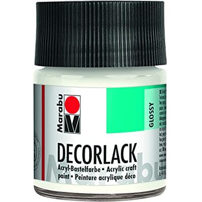 Marabu 11300005070 Decorlack Acryl Weiß 070, 50 ml, hochglänzender Acryllack auf Wasserbasis, wetterfest, speichelfest, zum Malen, Schablonieren und für Serviettentechnik Marabu 11300005070 Decorlack Acryl Weiß 070, 50 ml, hochglänzender Acryllack auf Wasserbasis, wetterfest, speichelfest, zum Malen, Schablonieren und für Serviettentechnik