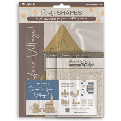 Stamperia Crafty Shapes and Decorative Chips for Scrapbooks, Albums, and Bullet Journals, Create Your Village, Perfect for Crafts and Gifting (4 x Crafty Shapes, 2 x Decorative Chips) (Silent Sea) Stamperia Crafty Shapes and Decorative Chips for Scrapbooks, Albums, and Bullet Journals, Create Your Village, Perfect for Crafts and Gifting (4 x Crafty Shapes, 2 x Decorative Chips) (Silent Sea)