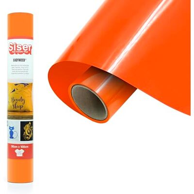 SISER ® EasyWeed® Orange, 30cm x 1m, thermo-transferierbare Flexfolie zur Personalisierung von Stoffen, kreative Hobbys, zertifiziert nach VeganOk und Öko-Tex Standard 100 Klasse I SISER ® EasyWeed® Orange, 30cm x 1m, thermo-transferierbare Flexfolie zur Personalisierung von Stoffen, kreative Hobbys, zertifiziert nach VeganOk und Öko-Tex Standard 100 Klasse I