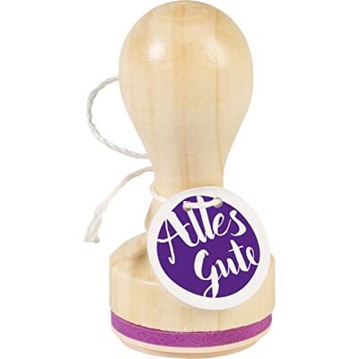 Knorr Prandell 211803030 211803030 Stempel aus Holz, rund Motivgröße ca. Ø 3,2 cm, Motiv: Alles Gute Knorr Prandell 211803030 211803030 Stempel aus Holz, rund Motivgröße ca. Ø 3,2 cm, Motiv: Alles Gute