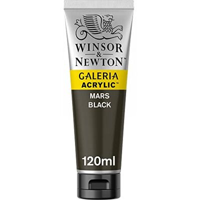 Winsor & Newton 2131386 Galeria Acrylfarbe, hohe Pigmentierung, lichtecht, buttrige Konsistenz, 120ml Tube, marsschwarz Winsor & Newton 2131386 Galeria Acrylfarbe, hohe Pigmentierung, lichtecht, buttrige Konsistenz, 120ml Tube, marsschwarz