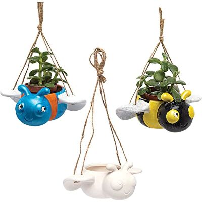 Baker Ross FC695 Käfer Keramik Blumentopf zum Aufhängen 3er Pack, Keramik Bastelset für Kinder zum Bemalen, Dekorieren und Basteln Baker Ross FC695 Käfer Keramik Blumentopf zum Aufhängen 3er Pack, Keramik Bastelset für Kinder zum Bemalen, Dekorieren und Basteln