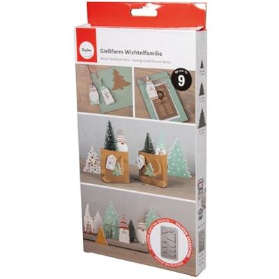 Rayher Silikon Gießform Wichtelfamilie, 9 Einzelmotive, Formgröße14,5 x 26 x 1 cm, Deko Weihnachten, Ausgießen mit Kreativ-Beton, Schmuck-Beton, Raysin-Gießpulver, Wachs, 36189000 Rayher Silikon Gießform Wichtelfamilie, 9 Einzelmotive, Formgröße14,5 x 26 x 1 cm, Deko Weihnachten, Ausgießen mit Kreativ-Beton, Schmuck-Beton, Raysin-Gießpulver, Wachs, 36189000