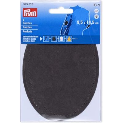 Prym 929032 Patches Velourslederimitat, aufbügelbar, 9,5 x 14,5 cm, mittelgrau Prym 929032 Patches Velourslederimitat, aufbügelbar, 9,5 x 14,5 cm, mittelgrau