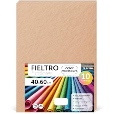 m-office Bastelfilz für DIY-Projekte, Filzplatten in bunten Farben, Weich und Flexibel, Material für Nähen und Patchwork Stoffe, Ideal Handarbeiten, Deko Kunsthandwerk, 20x30cm, (Hellbraun, 10 Stk) m-office Bastelfilz für DIY-Projekte, Filzplatten in bunten Farben, Weich und Flexibel, Material für Nähen und Patchwork Stoffe, Ideal Handarbeiten, Deko Kunsthandwerk, 20x30cm, (Hellbraun, 10 Stk)