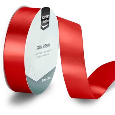 Creative Satinband Rot Doppelseitiger Dekoband 20 m x 25 mm Geschenkband und Stoffbänder für Deko, Schachteln und Lesezeichen Creative Satinband Rot Doppelseitiger Dekoband 20 m x 25 mm Geschenkband und Stoffbänder für Deko, Schachteln und Lesezeichen