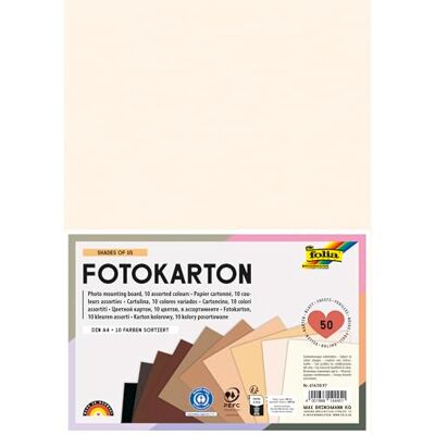 folia 614/50 97 Fotokarton SHADES OF US, DIN A4, Block mit 300 g/m² Tonzeichenkarton, 50 Blatt in 10 Farben, zum Basteln, Verzieren und Dekorieren folia 614/50 97 Fotokarton SHADES OF US, DIN A4, Block mit 300 g/m² Tonzeichenkarton, 50 Blatt in 10 Farben, zum Basteln, Verzieren und Dekorieren