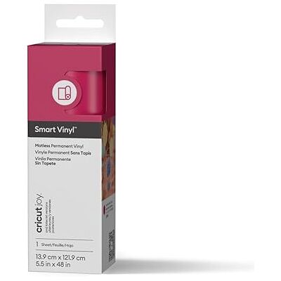 Cricut Joy Smart Permanent-Klebefolie, 14 cm x 4 ft, Pink, selbstklebende Vinylrolle für DIY-Bastelarbeiten, kompatibel mit Joy Cricut Joy Smart Permanent-Klebefolie, 14 cm x 4 ft, Pink, selbstklebende Vinylrolle für DIY-Bastelarbeiten, kompatibel mit Joy