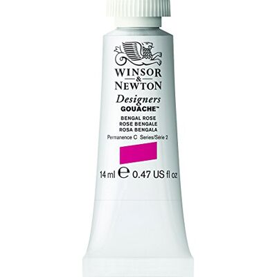 Winsor & Newton 8840534 Designer Gouache Bengalisch Rosa, 14ml Tube matte deckende Gouachefarben, Ideal für Gouachemalerei, Brillante, lichtechte Farben mit großer Deckkraft Winsor & Newton 8840534 Designer Gouache Bengalisch Rosa, 14ml Tube matte deckende Gouachefarben, Ideal für Gouachemalerei, Brillante, lichtechte Farben mit großer Deckkraft