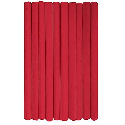 Interdruk Crepe Paper Rolls for Kids, DIY and Decorations Pack of 10 Reels (50cm x 200cm, 28g/m2) 07 Red Interdruk Crepe Paper Rolls for Kids, DIY and Decorations Pack of 10 Reels (50cm x 200cm, 28g/m2) 07 Red