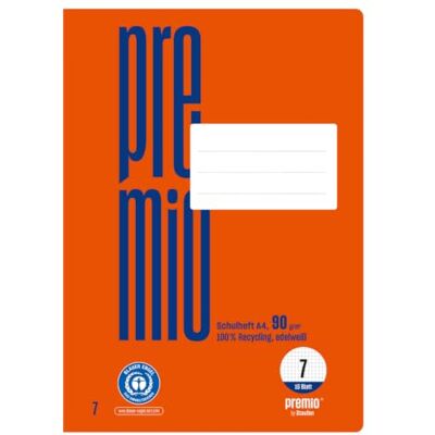 Staufen Premio Schulheft 4 Hefte à 16 Blatt, DIN A4, liniert 7 mm Lineatur 7, 100% Recyclingpapier, zertifiziert mit dem Blauen Engel, abgerundete Ecken, 90 g/m² Papier Staufen Premio Schulheft 4 Hefte à 16 Blatt, DIN A4, liniert 7 mm Lineatur 7, 100% Recyclingpapier, zertifiziert mit dem Blauen Engel, abgerundete Ecken, 90 g/m² Papier