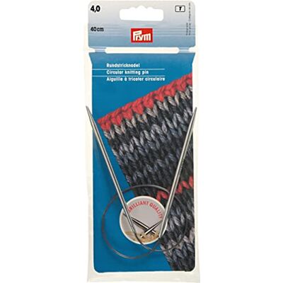 Prym 212140 Rundstricknadeln MS 40 cm 4,00 mm silberfarbig Prym 212140 Rundstricknadeln MS 40 cm 4,00 mm silberfarbig