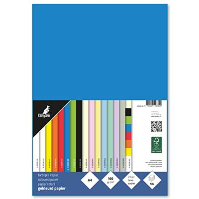 Kangaro Tonpapier Blau DIN A4-160g/m² FSC mix – 50 pack Briefpapier Bastelpapier DIY, K-0039-225, 29.7x21x1 Kangaro Tonpapier Blau DIN A4-160g/m² FSC mix – 50 pack Briefpapier Bastelpapier DIY, K-0039-225, 29.7x21x1