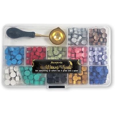 Stamperia Wax Set for Scrapbooking, Albums, Card Making, Bullet Journalling and More, 12 Vibrant Colours, Includes Spoon for Easy Melting and Pouring, Perfect for Crafts and Gifting (5g Each) Stamperia Wax Set for Scrapbooking, Albums, Card Making, Bullet Journalling and More, 12 Vibrant Colours, Includes Spoon for Easy Melting and Pouring, Perfect for Crafts and Gifting (5g Each)