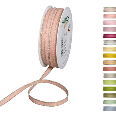 Halbach Seidenbänder Dekorationsbändchen mit Leinenkanten Breite: 7 mm Länge 30 m, Geschenkband zum verzieren basteln oder gestalten, DIY Dekoband, Farbe: apricot/leinen Halbach Seidenbänder Dekorationsbändchen mit Leinenkanten Breite: 7 mm Länge 30 m, Geschenkband zum verzieren basteln oder gestalten, DIY Dekoband, Farbe: apricot/leinen