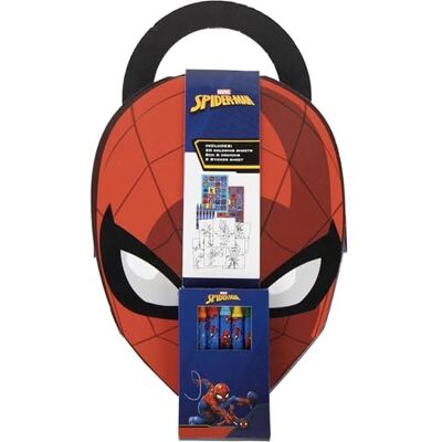 CERDÁ LIFE'S LITTLE MOMENTS Spider-Man-Aktivitätsbuch für Kinder mit Malvorlagen, Aufklebern und Buntstiften – Spiderman-Kreativset mit Aktentasche in Form einer Superheldenmaske CERDÁ LIFE'S LITTLE MOMENTS Spider-Man-Aktivitätsbuch für Kinder mit Malvorlagen, Aufklebern und Buntstiften – Spiderman-Kreativset mit Aktentasche in Form einer Superheldenmaske