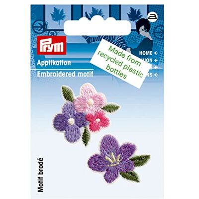 Prym 926745 Appl. recycelt Blumen violett Prym 926745 Appl. recycelt Blumen violett