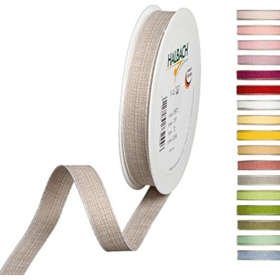 Halbach Seidenbänder Dekorationsbändchen mit Leinenkanten Breite: 15 mm Länge 20 m, Geschenkband zum verzieren basteln oder gestalten, DIY Dekoband, Farbe: leinen/weiß Halbach Seidenbänder Dekorationsbändchen mit Leinenkanten Breite: 15 mm Länge 20 m, Geschenkband zum verzieren basteln oder gestalten, DIY Dekoband, Farbe: leinen/weiß