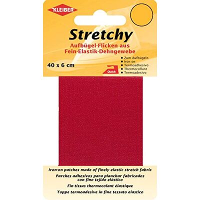 Kleiber 40 x 6 cm Elastisches Ausbesserungsband für Bekleidung zum Aufbügeln, rot Kleiber 40 x 6 cm Elastisches Ausbesserungsband für Bekleidung zum Aufbügeln, rot