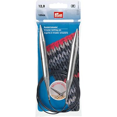 Prym 212246 Rundstricknadeln MS 100 cm 12,00 mm silberfarbig Prym 212246 Rundstricknadeln MS 100 cm 12,00 mm silberfarbig