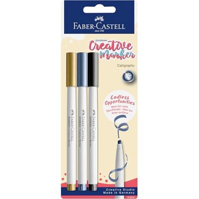 Faber-Castell Goldfaber Creative Marker Set Calligraphy, 3 Stifte Faber-Castell Goldfaber Creative Marker Set Calligraphy, 3 Stifte