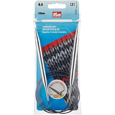 Prym 212226 Rundstricknadeln MS 100 cm 9,00 mm silberfarbig Prym 212226 Rundstricknadeln MS 100 cm 9,00 mm silberfarbig