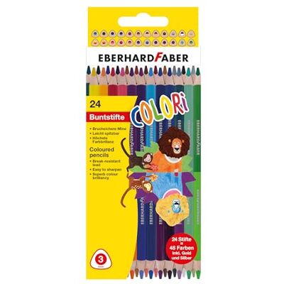 Eberhard Faber 514822 Buntstifte Set Colori, 24 Duo Buntstifte mit 48 Farben Eberhard Faber 514822 Buntstifte Set Colori, 24 Duo Buntstifte mit 48 Farben