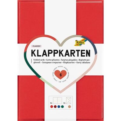 folia 150691 Klappkarten CLASSIC, 220g/m², 6 Karten 10,5 x 14,8 cm und 6 Briefumschläge 11 x 15,5 cm in 6 leuchtenden Farben, für Gruß- und Glückwunschkarten folia 150691 Klappkarten CLASSIC, 220g/m², 6 Karten 10,5 x 14,8 cm und 6 Briefumschläge 11 x 15,5 cm in 6 leuchtenden Farben, für Gruß- und Glückwunschkarten