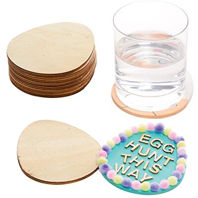 Baker Ross FX504 Osterei-Holzuntersetzer 10er-Pack, Osterbastelrohlinge zum Dekorieren Baker Ross FX504 Osterei-Holzuntersetzer 10er-Pack, Osterbastelrohlinge zum Dekorieren