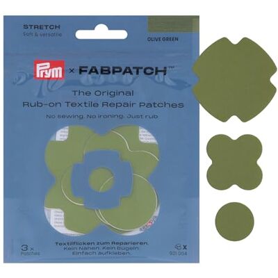 Prym 921004 FabPatch STRETCH Rub-on Patch Oliv (3 Stück) – Selbstklebende bi-elastische Reparaturflicken für Sportbekleidung, Leggings, Jacken & Sneaker – Textilreparatur ohne Nähen & Bügeln Prym 921004 FabPatch STRETCH Rub-on Patch Oliv (3 Stück) – Selbstklebende bi-elastische Reparaturflicken für Sportbekleidung, Leggings, Jacken & Sneaker – Textilreparatur ohne Nähen & Bügeln