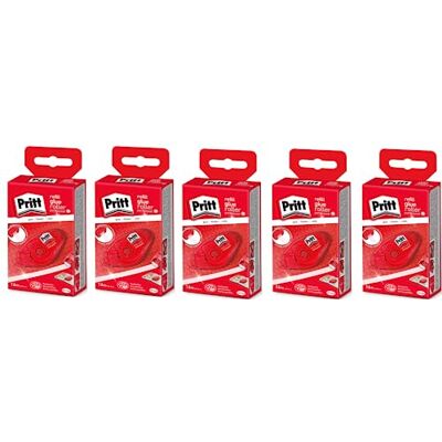 Pritt Refill Kleberoller, permanent, Premium-Band mit Klebstoffwaben, Gehäuse mit Schutzkappe lässt sich einfach nachfüllen, Bandlänge: 16 m, Bandbreite: 8,4 mm, 5 Stück Pritt Refill Kleberoller, permanent, Premium-Band mit Klebstoffwaben, Gehäuse mit Schutzkappe lässt sich einfach nachfüllen, Bandlänge: 16 m, Bandbreite: 8,4 mm, 5 Stück