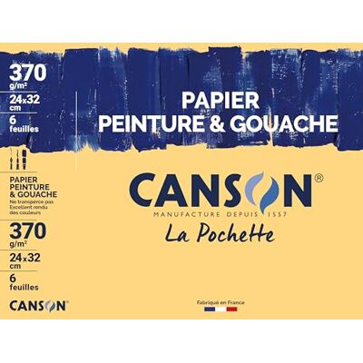 Canson -Papier, Malerei und Gouache, 24 x 32 cm, 6 Blatt, 370 g/m² Canson -Papier, Malerei und Gouache, 24 x 32 cm, 6 Blatt, 370 g/m²