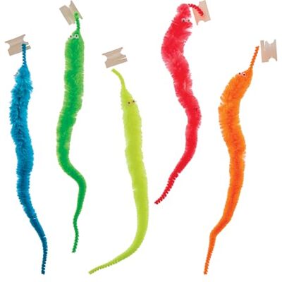 Baker Ross FN151 Fuzzy-Spiralwürmer 5er-Pack, Trickwürmer für Streiche, praktische Scherze, Partytütenfüller Baker Ross FN151 Fuzzy-Spiralwürmer 5er-Pack, Trickwürmer für Streiche, praktische Scherze, Partytütenfüller