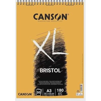 Canson Spiralalbum 29,7x42 50H XL Bristol extra glatt 180g, weiß, A3 Canson Spiralalbum 29,7x42 50H XL Bristol extra glatt 180g, weiß, A3