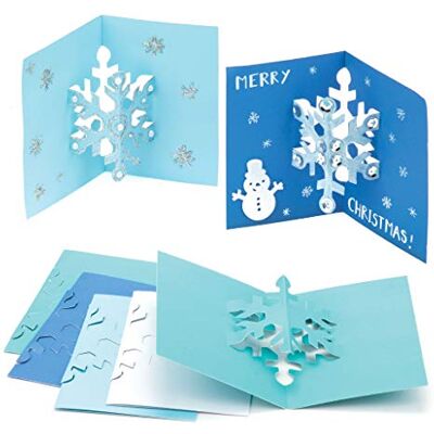 Baker Ross Pop-Out-Karten Schneeflocke – Kreatives weihnachtliches Bastelmaterial zum Basteln und Dekorieren (8 Stück) Baker Ross Pop-Out-Karten Schneeflocke – Kreatives weihnachtliches Bastelmaterial zum Basteln und Dekorieren (8 Stück)
