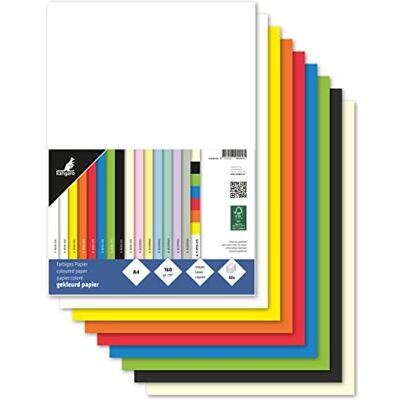Kangaro Tonpapier Farbenmix DIN A4-160g/m² FSC mix – 50 pack Briefpapier Bastelpapier DIY, K-0039-415, 29.7x21x1 Kangaro Tonpapier Farbenmix DIN A4-160g/m² FSC mix – 50 pack Briefpapier Bastelpapier DIY, K-0039-415, 29.7x21x1