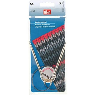 Prym 212170 Rundstricknadeln MS 40 cm 5,50 mm silberfarbig Prym 212170 Rundstricknadeln MS 40 cm 5,50 mm silberfarbig