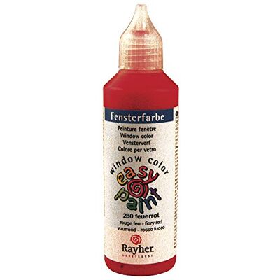 Rayher 38700280 Fensterfarbe easy paint , Flasche 80 ml, feuerrot Rayher 38700280 Fensterfarbe easy paint , Flasche 80 ml, feuerrot